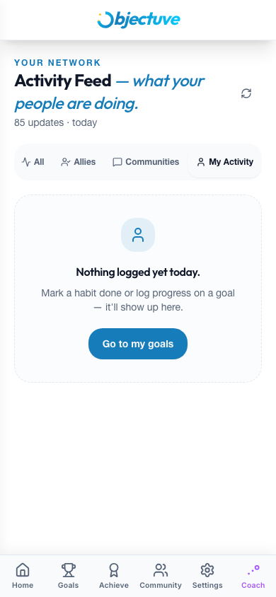 Feed showing encouragement from allies