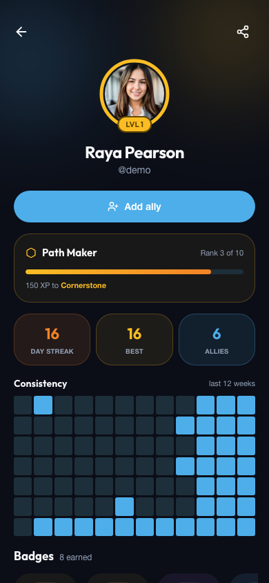 Objectuve public profile in dark mode